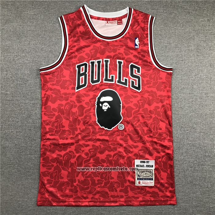 Camiseta Chicago Bulls Bape #23 Hardwood Classic Rojo